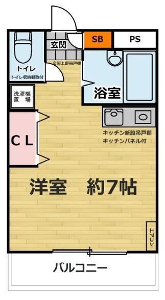 朝日ホーム山野(ワンルーム/2階)の間取り写真