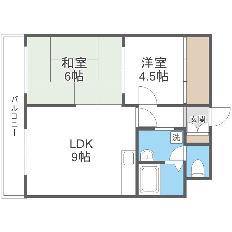 アーバンヒル宮の沢(2LDK/4階)の間取り写真