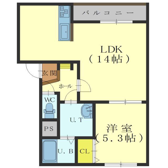 STELLA桔梗ステラ桔梗(1LDK/4階)の間取り写真