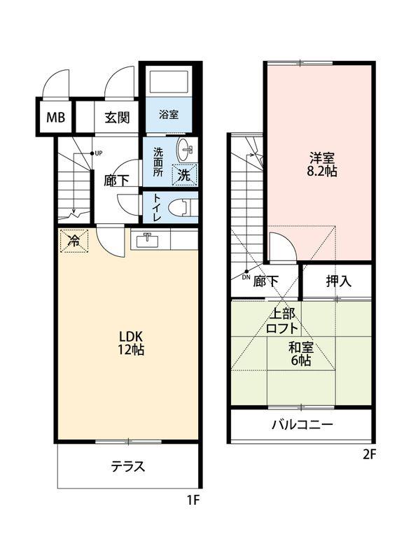 アイディールハウス(2LDK/1階)の間取り写真