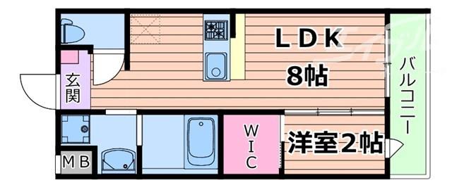 リアコート千里丘II ノース(1LDK/1階)の間取り写真