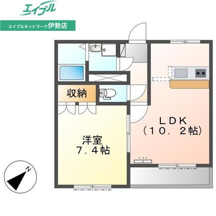 ブザービート(1LDK/2階)の間取り写真
