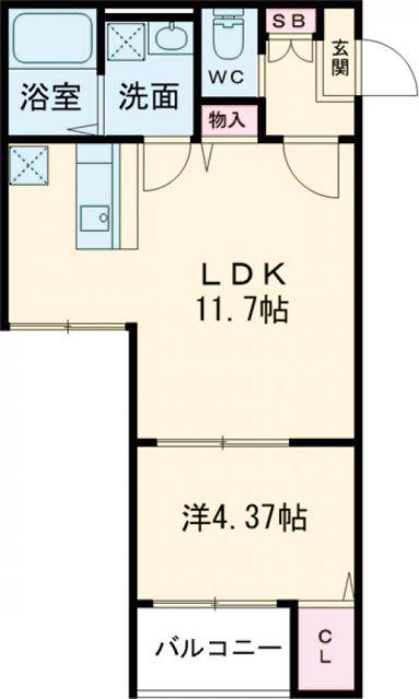 RESONANT SQUARE(1LDK/2階)の間取り写真