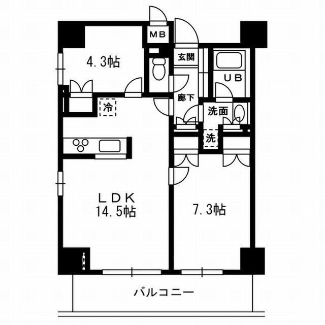 レジディア杉並方南町(2LDK/5階)の間取り写真