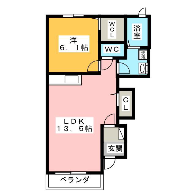 コンフォート長谷川園(1LDK/1階)の間取り写真