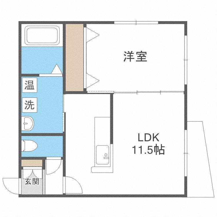 モルティーニ平岸(1LDK/4階)の間取り写真