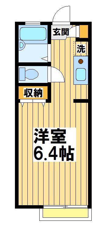 リライズ国領I(1K/1階)の間取り写真
