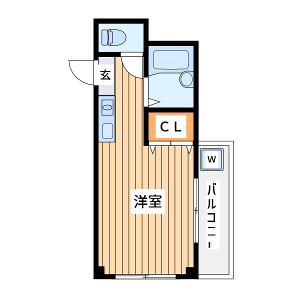 ケー.エム.コクブンジ(ワンルーム/2階)の間取り写真