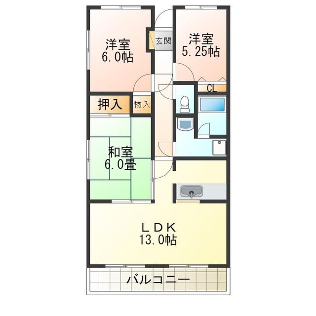 プレステージ深井水池(3LDK/2階)の間取り写真