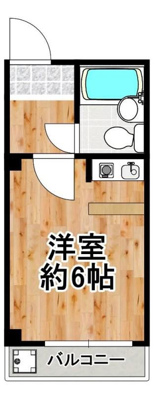 コーポ南津守(ワンルーム/2階)の間取り写真
