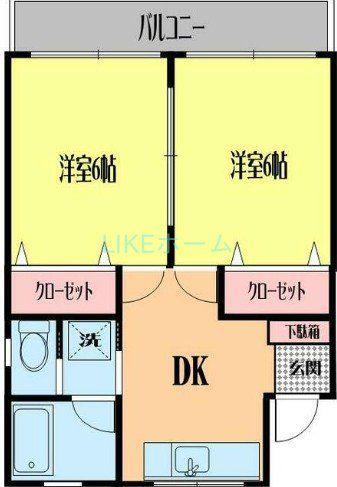 藤井マンション(2DK/2階)の間取り写真