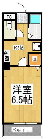 ファミール河野(1K/2階)の間取り写真