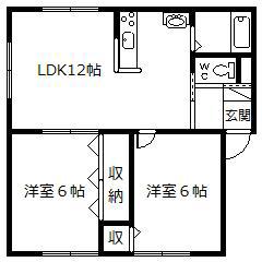 つつじコーポ(2LDK/1階)の間取り写真