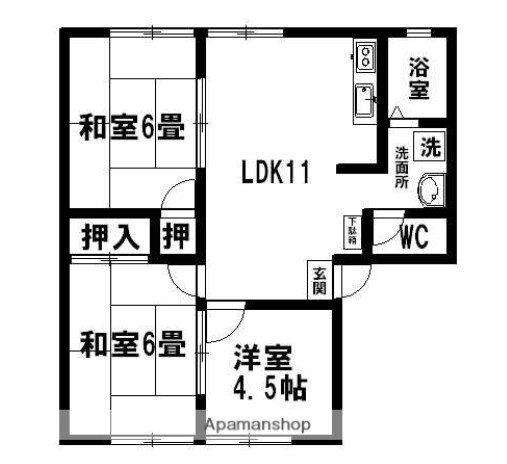 アーバン月出(3LDK/2階)の間取り写真