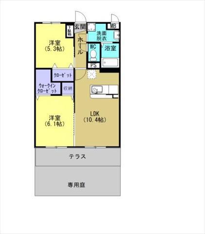 ルシード(2LDK/1階)の間取り写真
