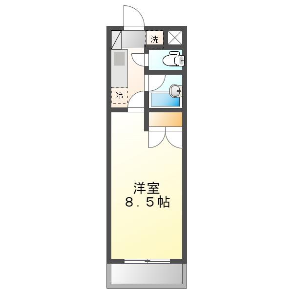レジデンスKIII(1K/3階)の間取り写真