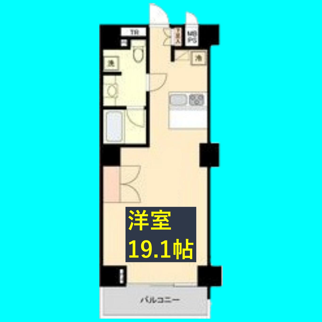 スクエア名駅南(1DK/6階)の間取り写真