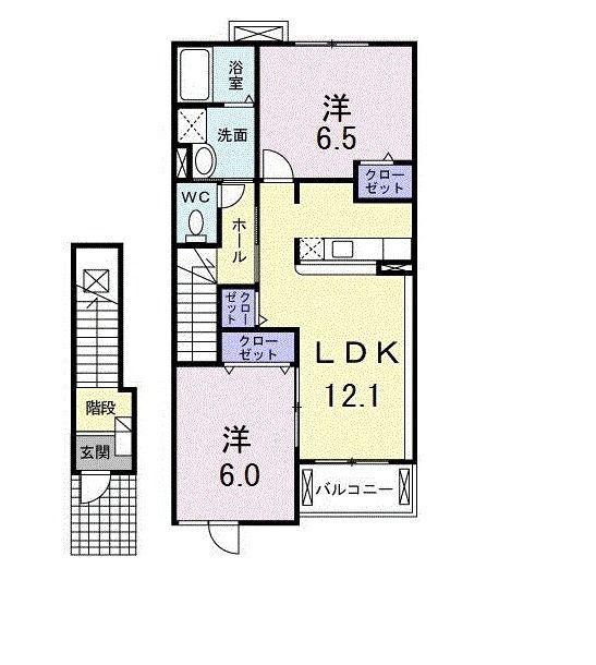 パークサイド・プリムラ(2LDK/2階)の間取り写真