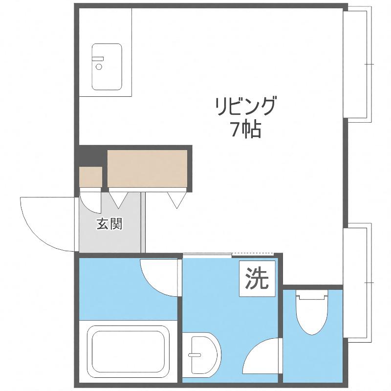 メゾンド真駒内(ワンルーム/2階)の間取り写真