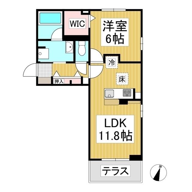FLORE(1LDK/1階)の間取り写真