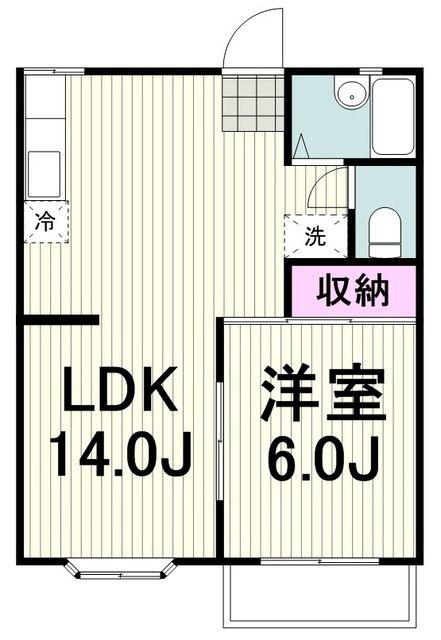 コンドレア勝田C棟(2LDK/1階)の間取り写真