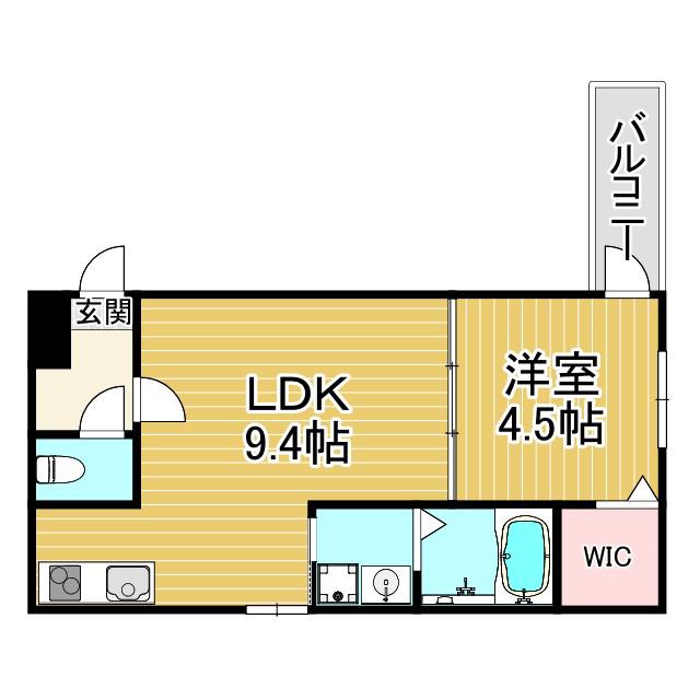 フジパレス南甲子園(1LDK/1階)の間取り写真