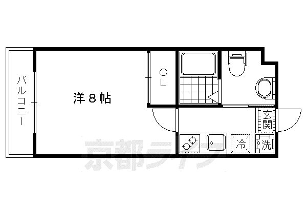 L´S堀川(1K/2階)の間取り写真