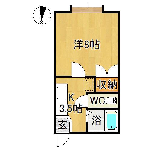 フレールナカノ(1K/2階)の間取り写真