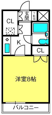 MSSビル(1K/3階)の間取り写真