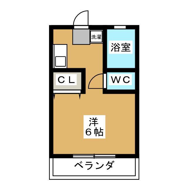 沢登ハイツB(ワンルーム/1階)の間取り写真