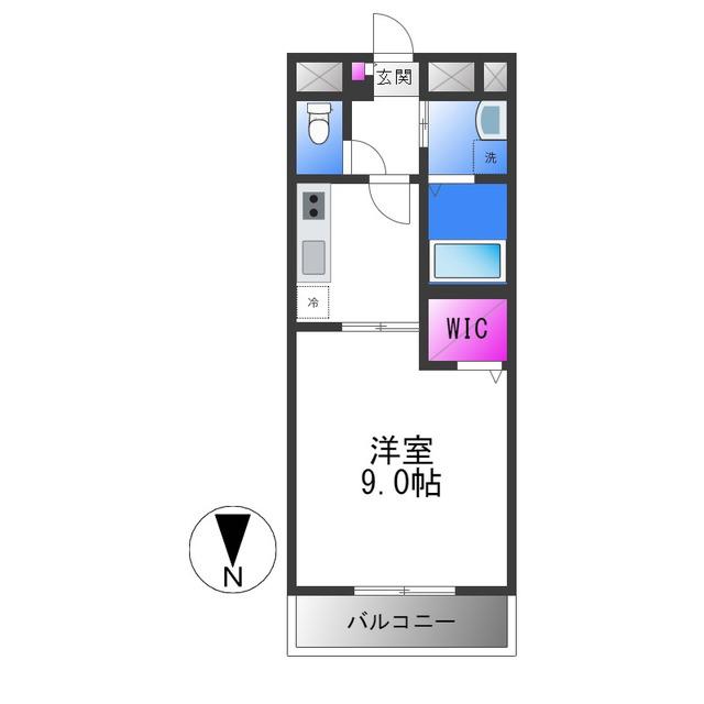 アンプルールフェール六反(1K/3階)の間取り写真