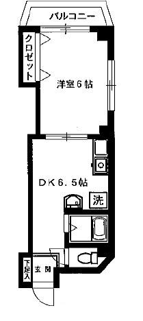 キャピタル永代(1DK/2階)の間取り写真