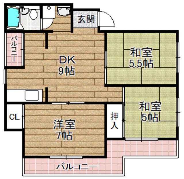 LEGAL MAISON登町(3DK/2階)の間取り写真