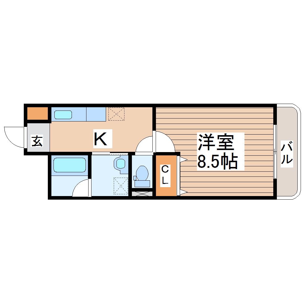 ロワジールKII(1K/3階)の間取り写真