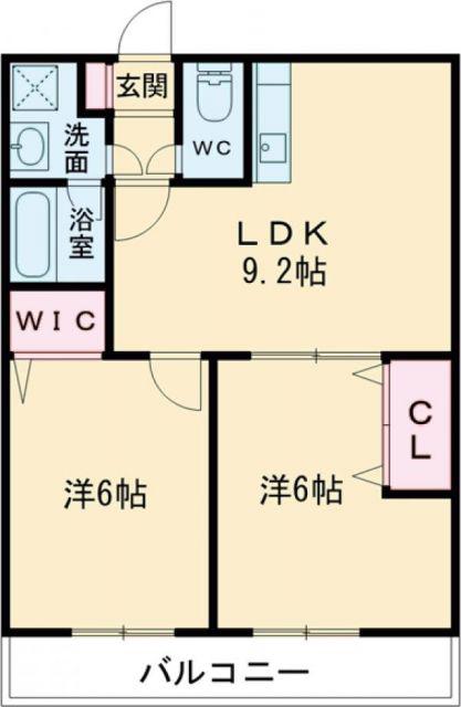 LEONE黒崎南(2LDK/2階)の間取り写真
