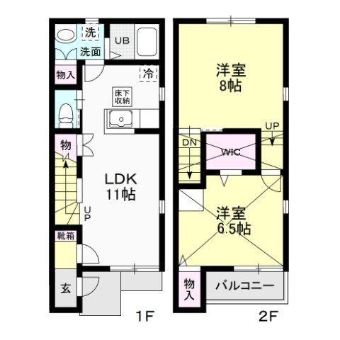 ア・ラ・モードB(2LDK/1階)の間取り写真