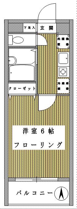 LE MERIDIEN(1K/3階)の間取り写真