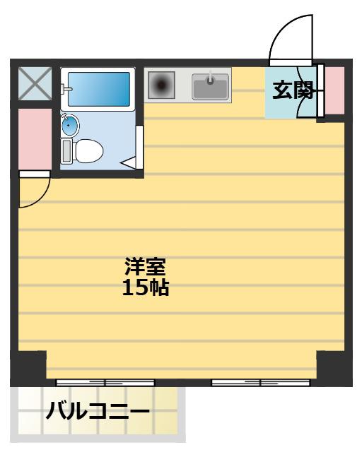 ライオンズマンション西横浜第3(ワンルーム/3階)の間取り写真