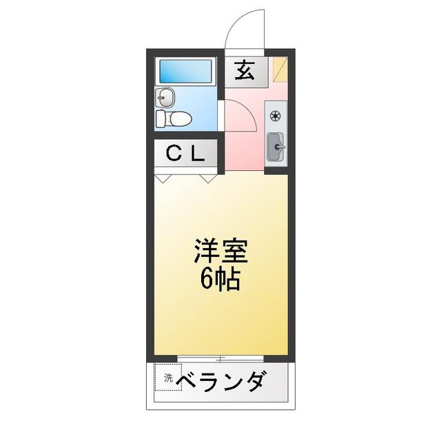 ウォーブルコート(ワンルーム/3階)の間取り写真