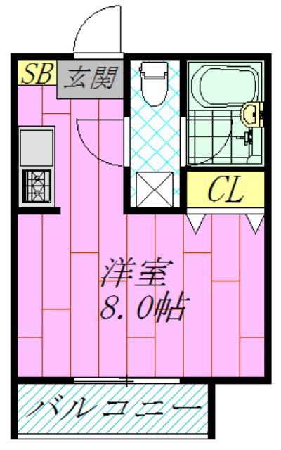 サンタリタ舞浜(ワンルーム/2階)の間取り写真
