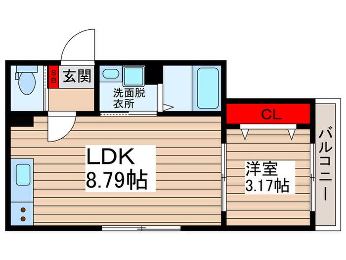 AJ馬橋V(1LDK/3階)の間取り写真