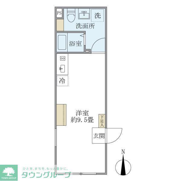 GRAN DOMANE KITAAKABANE(ワンルーム/1階)の間取り写真