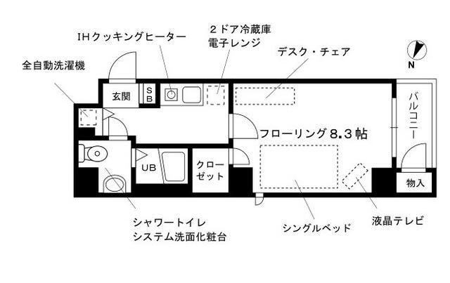 プチグランデ駒形(1K/2階)の間取り写真