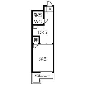 メゾン堀ノ田(1DK/4階)の間取り写真