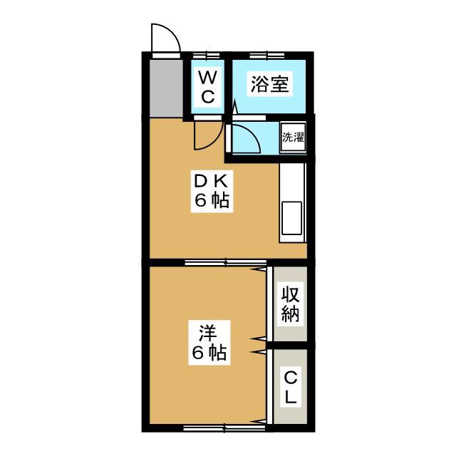 山下コーポ(1DK/1階)の間取り写真