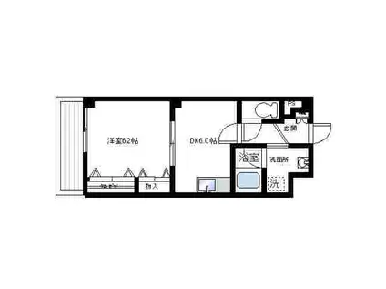 メゾンアズール(1DK/3階)の間取り写真