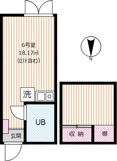 八景舎高円寺南(ワンルーム/1階)の間取り写真