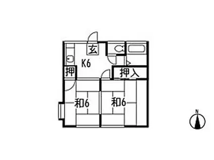 亘理コーポ(2K/1階)の間取り写真