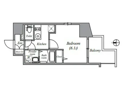 エスリード難波ザ・メゾン(1K/2階)の間取り写真