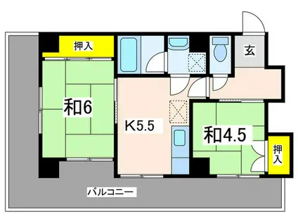 鈴木商事第8ビル(2K/4階)の間取り写真